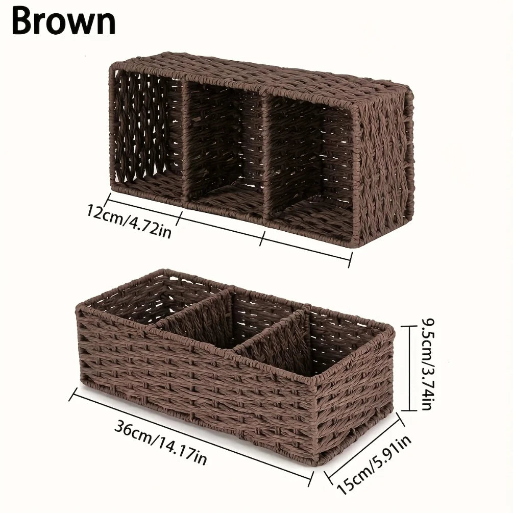 Woven 3-Slot Tank Organizer