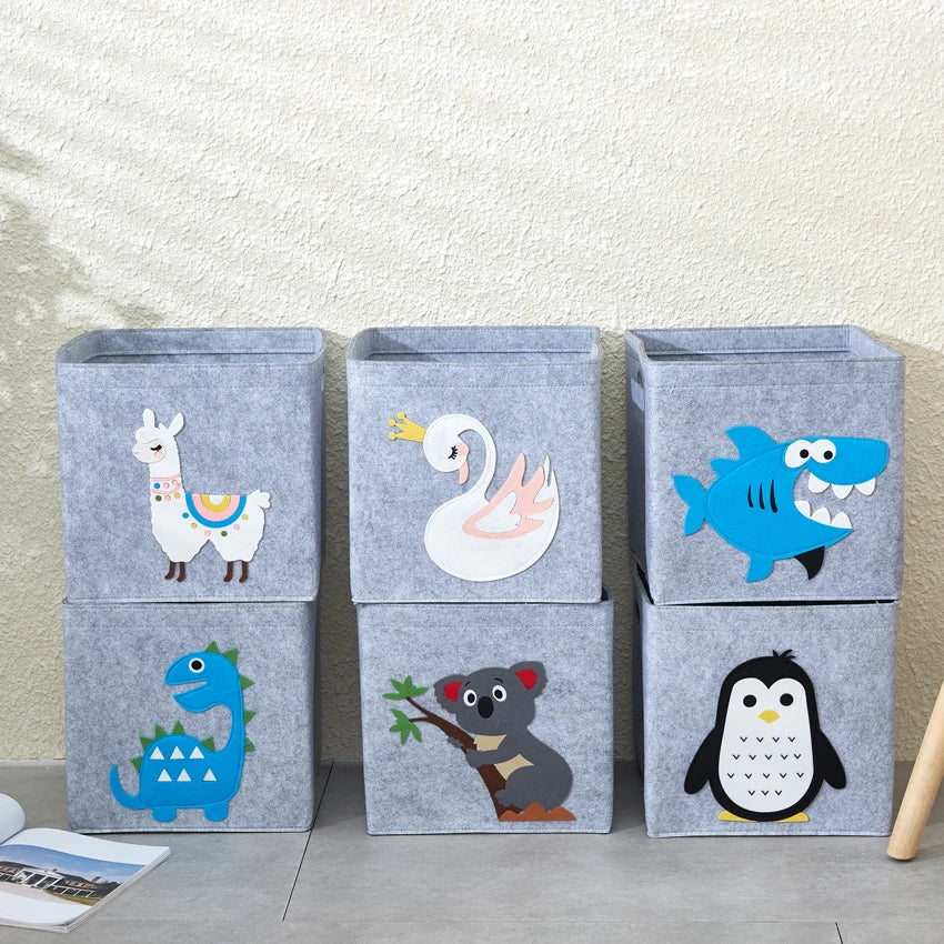 Felt Animal Cube Storage Bin