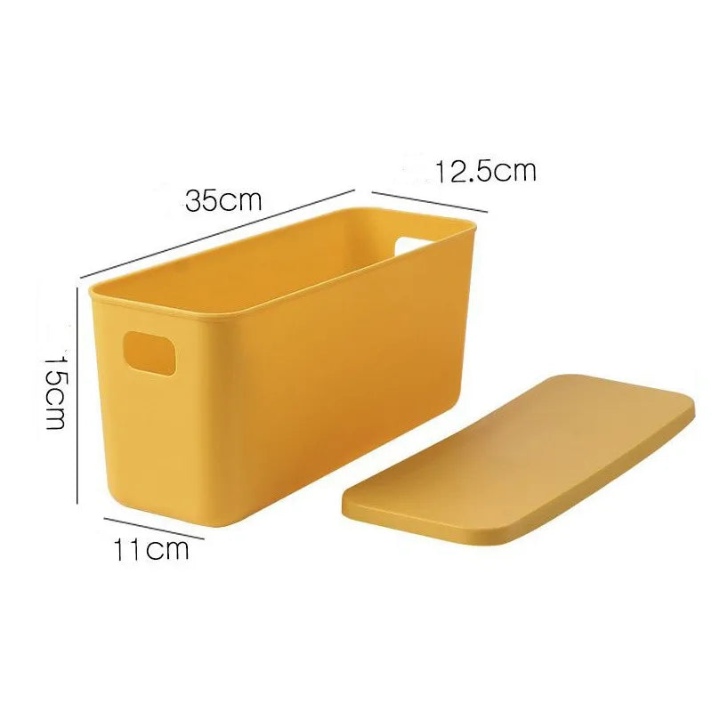 Minimalist Narrow Lidded Storage Bin