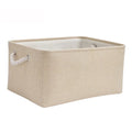 Folding Linen Fabric Storage Basket Multi-Functional Sundries Storage Bag with Handle Organizer Box for Underwear Sock Baby Toys