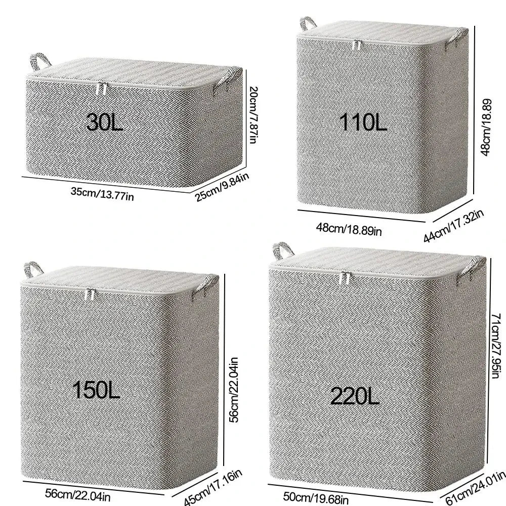 Jumbo Striped Zippered Storage Tote