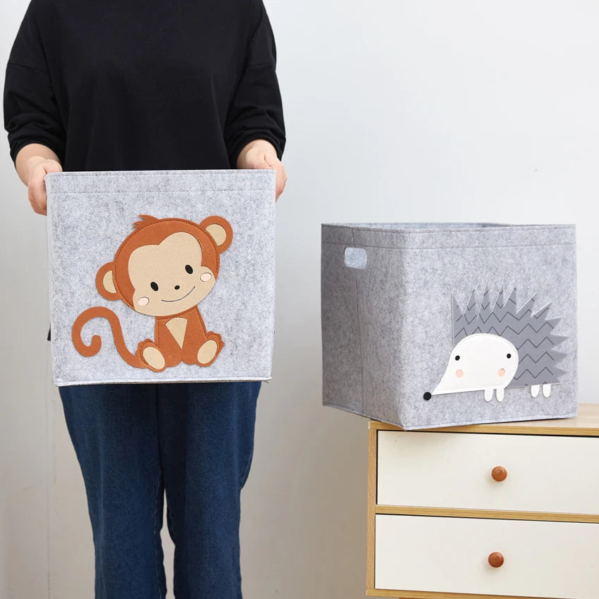 Felt Animal Cube Storage Bin