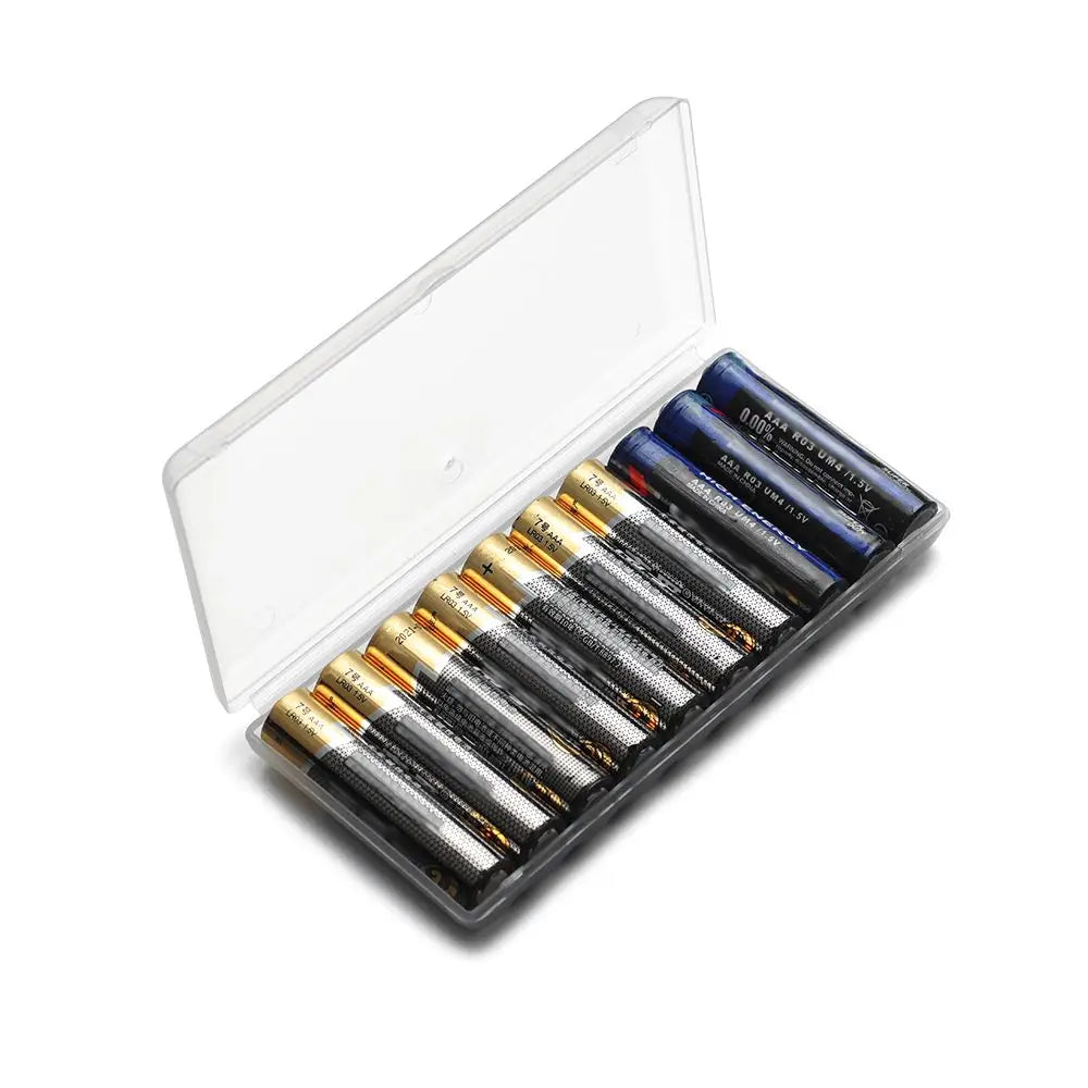 Clear 10-Slot Battery Organizer Case