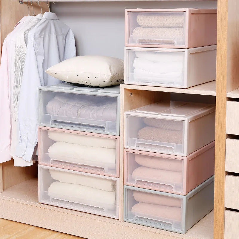 LuxeClear Stackable Drawer Storage Organizer