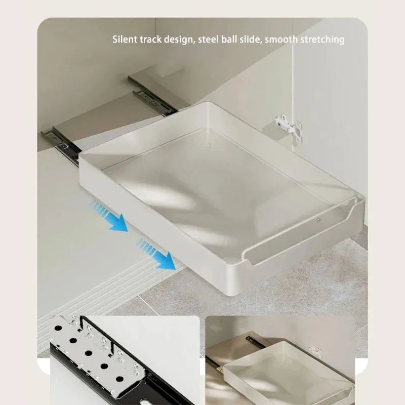 Slide-Out Cabinet Drawer Organizer Rack