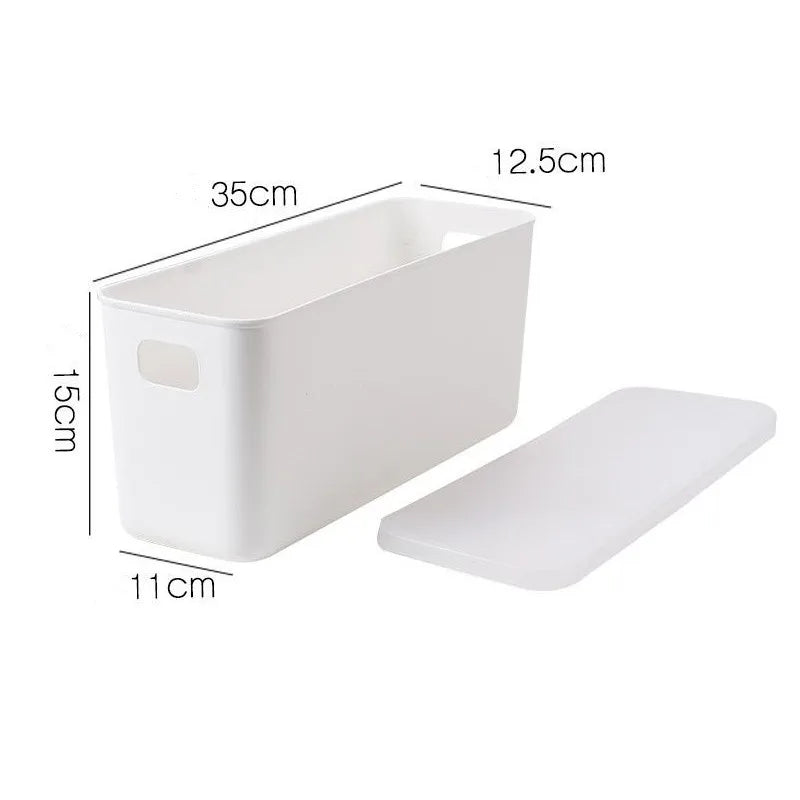 Minimalist Narrow Lidded Storage Bin