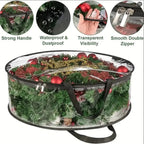 Clear Zippered Christmas Wreath Storage