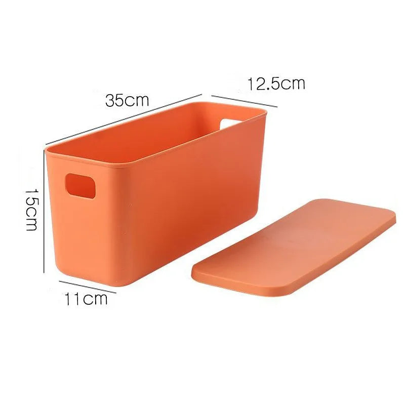 Minimalist Narrow Lidded Storage Bin