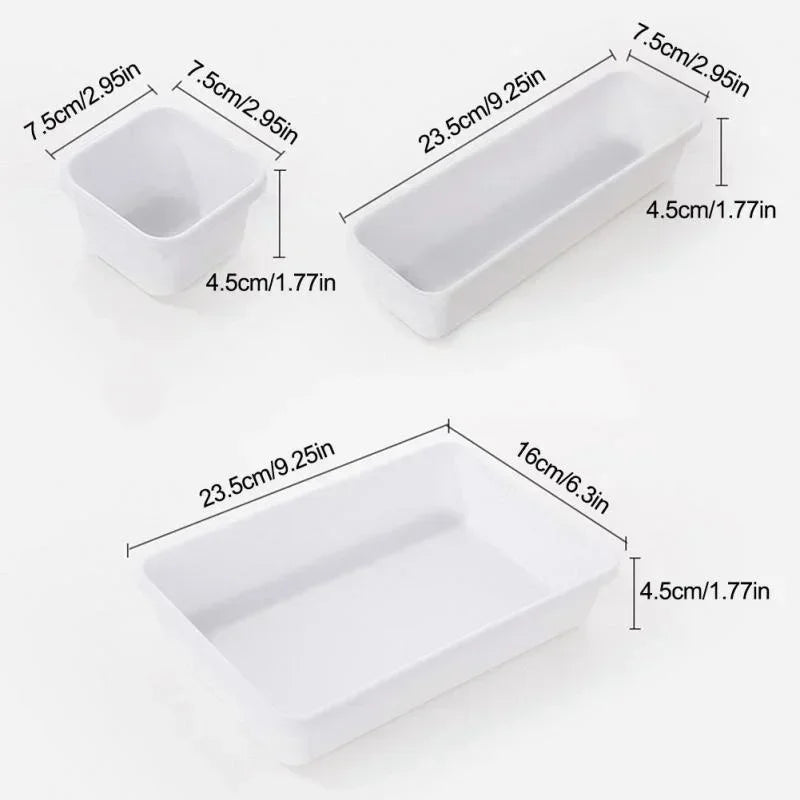Modular 8-Piece Interlocking Drawer Organizer Set