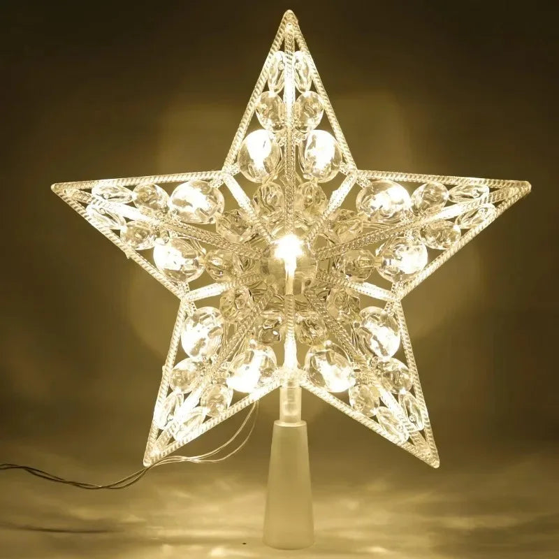 LED Christmas Tree Star Topper – Warm White Light Holiday Decoration (15/18cm)