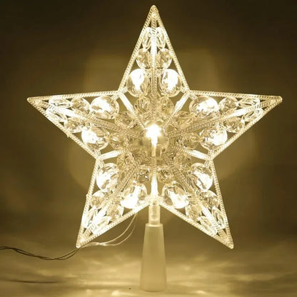 LED Christmas Tree Star Topper – Warm White Light Holiday Decoration (15/18cm)