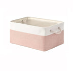 Folding Linen Fabric Storage Basket Multi-Functional Sundries Storage Bag with Handle Organizer Box for Underwear Sock Baby Toys