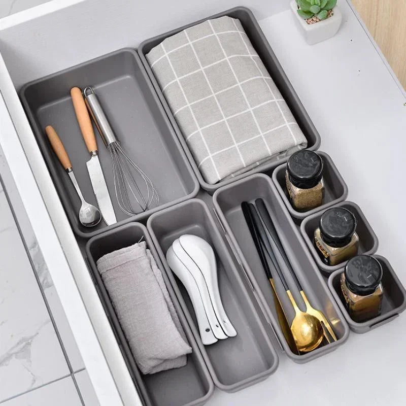 Modular 8-Piece Interlocking Drawer Organizer Set