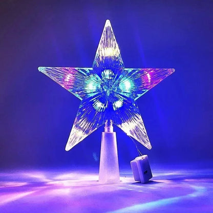 LED Christmas Tree Star Topper – Warm White Light Holiday Decoration (15/18cm)