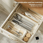 Minimalist Cream Adjustable Drawer Organizer Bin