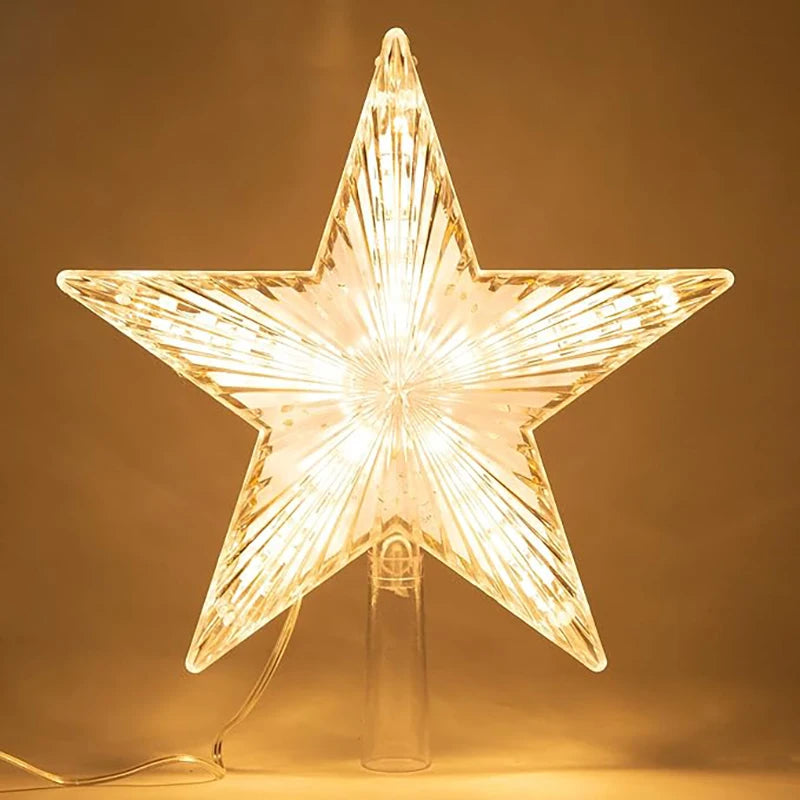 LED Christmas Tree Star Topper – Warm White Light Holiday Decoration (15/18cm)
