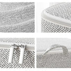 Jumbo Striped Zippered Storage Tote