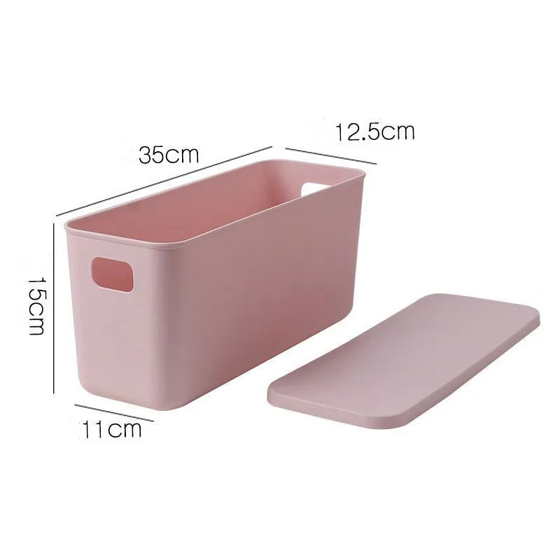 Minimalist Narrow Lidded Storage Bin