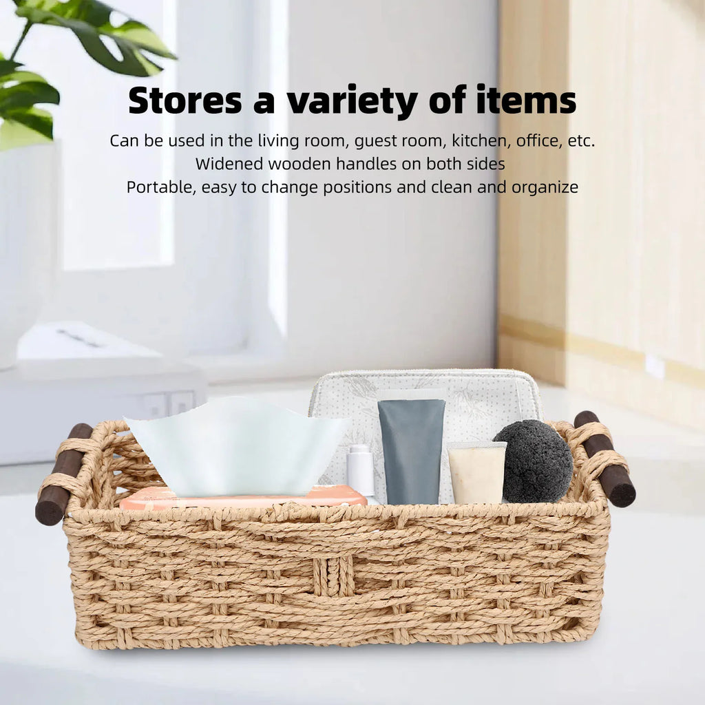Woven Paper Rope Storage Basket