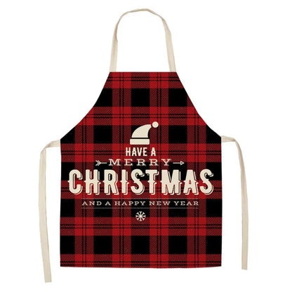 Linen Merry Christmas Apron Christmas Decorations for Home Kitchen Accessories 2024 Christmas Natal Navidad 2025 New Year Gifts