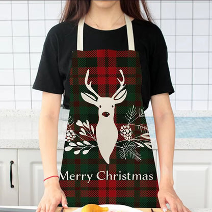Linen Merry Christmas Apron Christmas Decorations for Home Kitchen Accessories 2024 Christmas Natal Navidad 2025 New Year Gifts