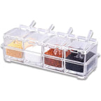 4-Grid Clear Spice Container Set