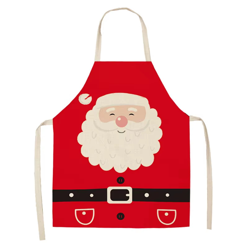 Linen Merry Christmas Apron Christmas Decorations for Home Kitchen Accessories 2024 Christmas Natal Navidad 2025 New Year Gifts