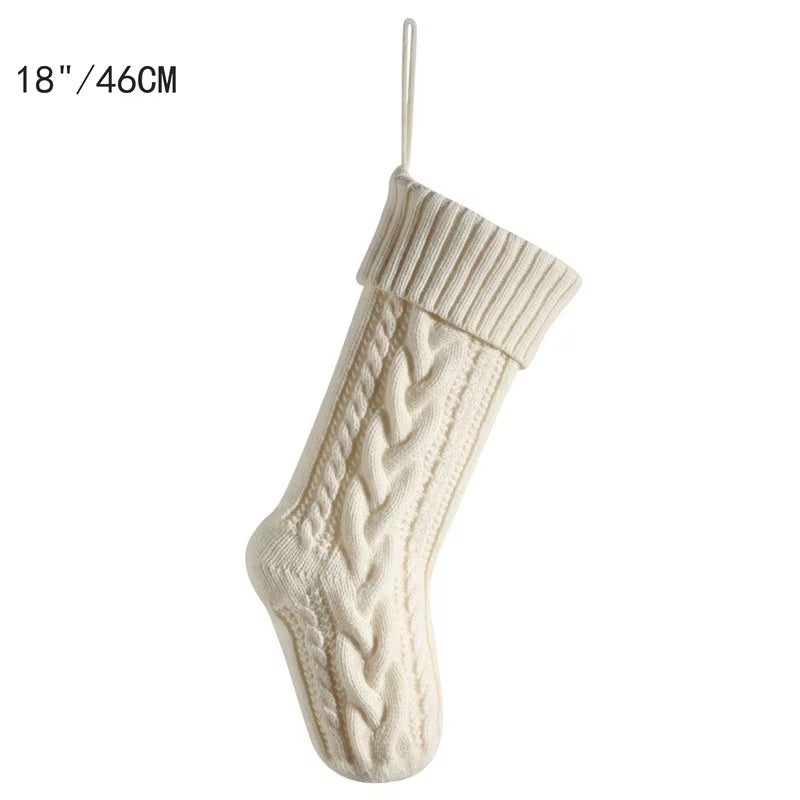 Large Cable Knit Christmas Stockings for Kids - Perfect Holiday Decorations for Family Parties